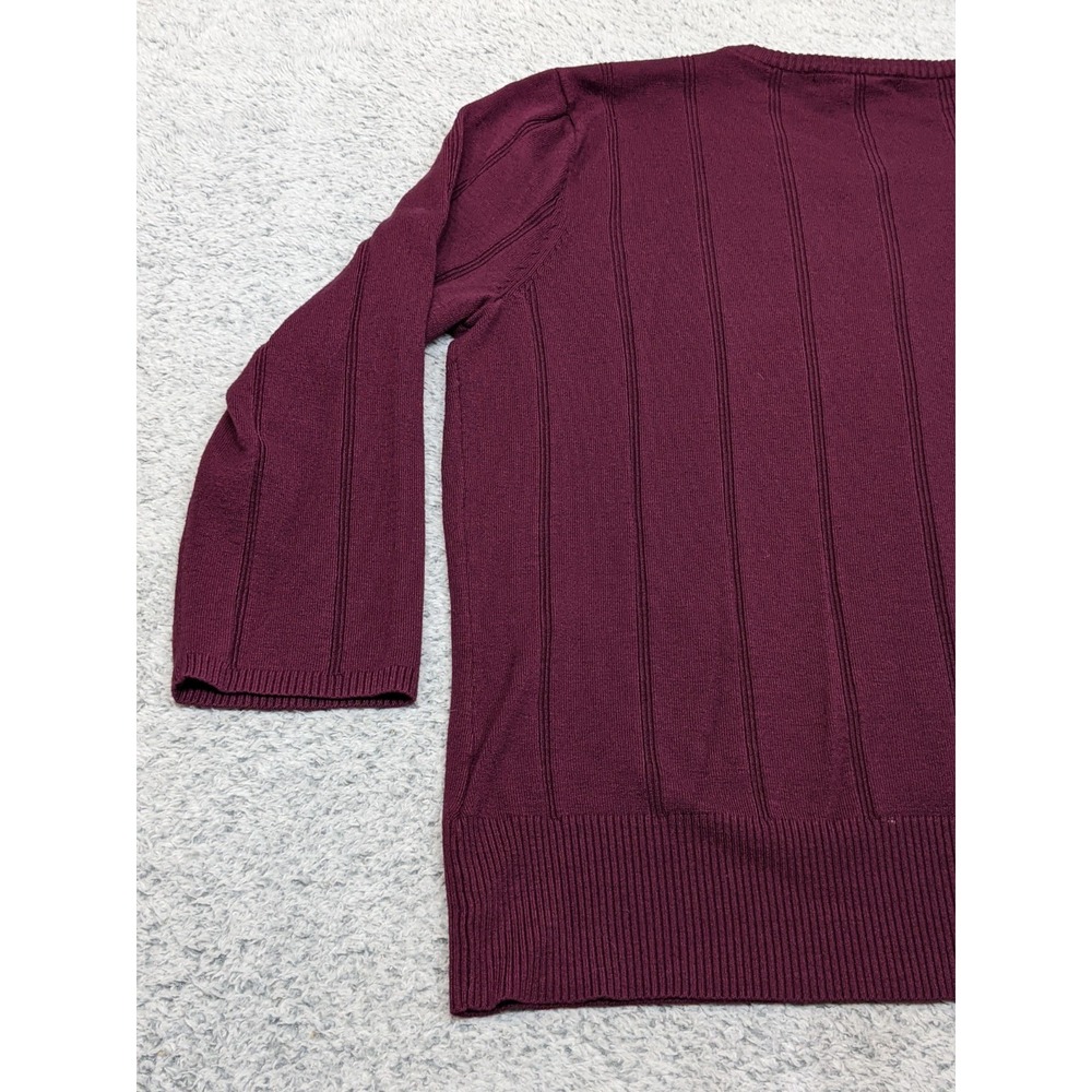 Vintage Style Apostrophe‎ Sweater Burgundy XL Sequins Boho Pullover Cozy Y2K - Picture 10 of 12